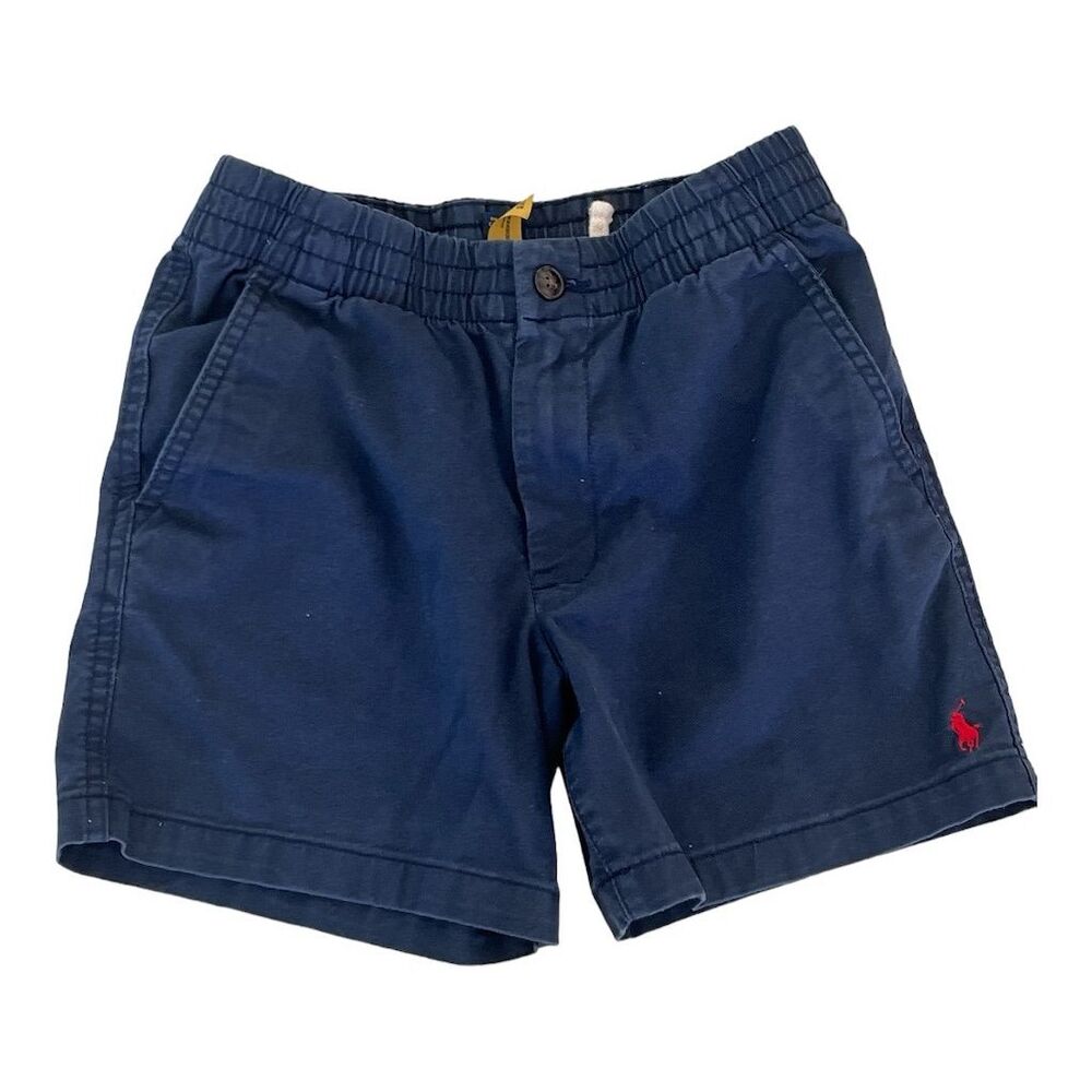Polo Ralph Lauren Boys' Navy Blue Chino Shorts Size 10 Elastic Waist Drawstring